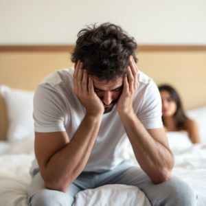 man upset with erectile dysfunction