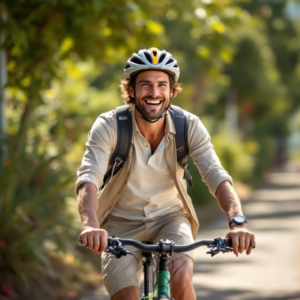 man on bike after circumcision recovery